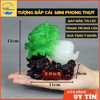Tượng bắp cải phong thủy  mini,đồ phong thủy chiêu tài hút lộc trang trí nhà cửa, bàn làm việc