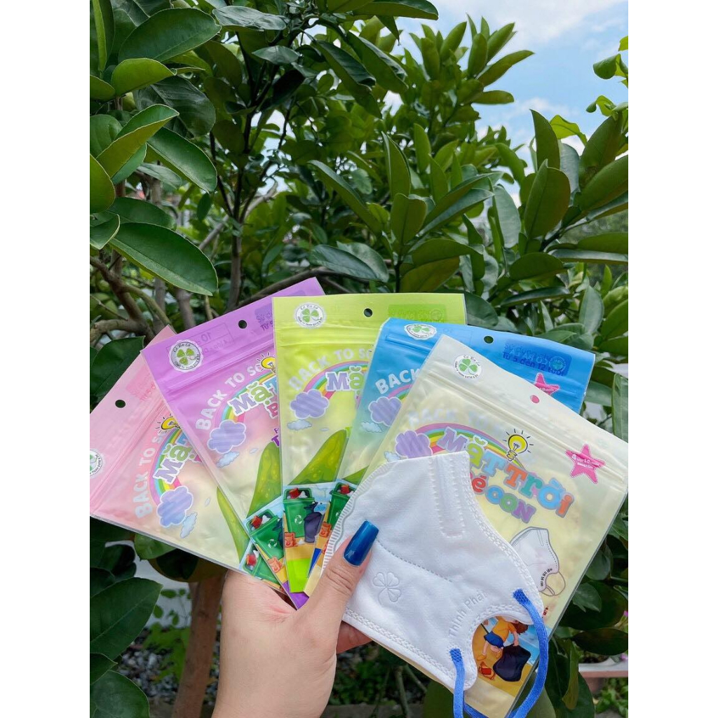 Khẩu Trang 6D Hình Cute Cho Bé Từ 5-12Tuổi mặt trời bé con