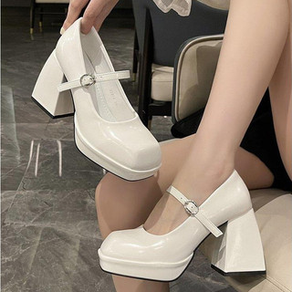 Giày Mary Jane giày nữ da bóng 9P retro phiên bản hàn quốc Junshoes 2023