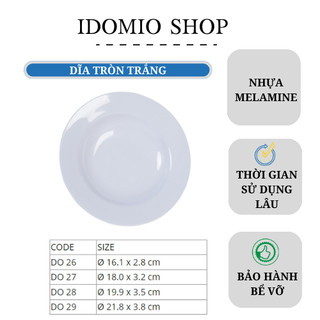 Đĩa Nhựa Sâu Lòng Màu Trắng Nhiều Size
