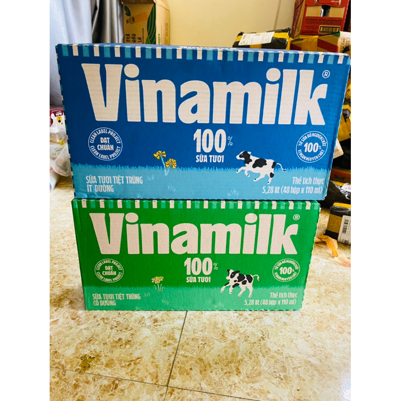 Thùng Sữa Tươi Vinamilk 100% 48 hộp x 110ml