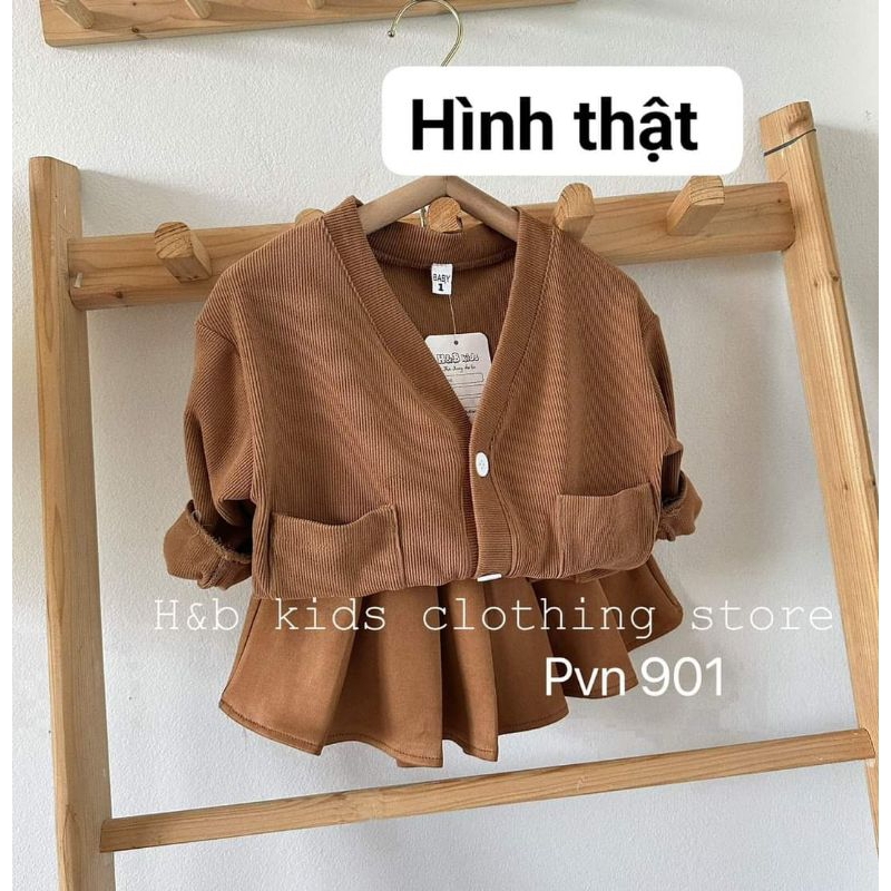10 đến 30kg.set thu đông cho bé gái.hình thật trải sàn.set áo khoát +chan váy xếp ly