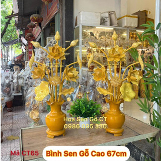 Hoa Sen Gỗ Cao 67cm