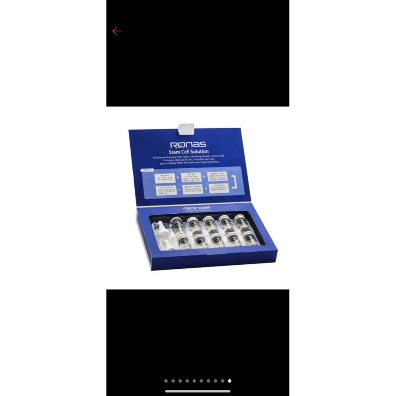 Tế Bào Gốc Ronas Xanh Hàn Quốc hỗ trợ sẹo rỗ, thâm nám, trắng sáng da - Full Hộp 10 lọ