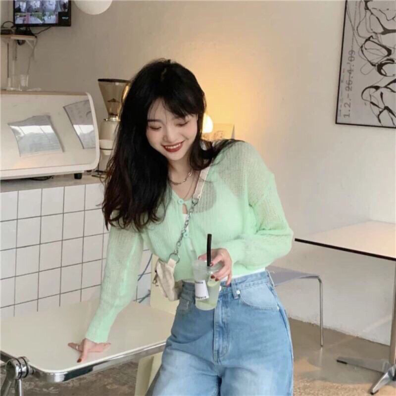 Áo cardigan mỏng croptop