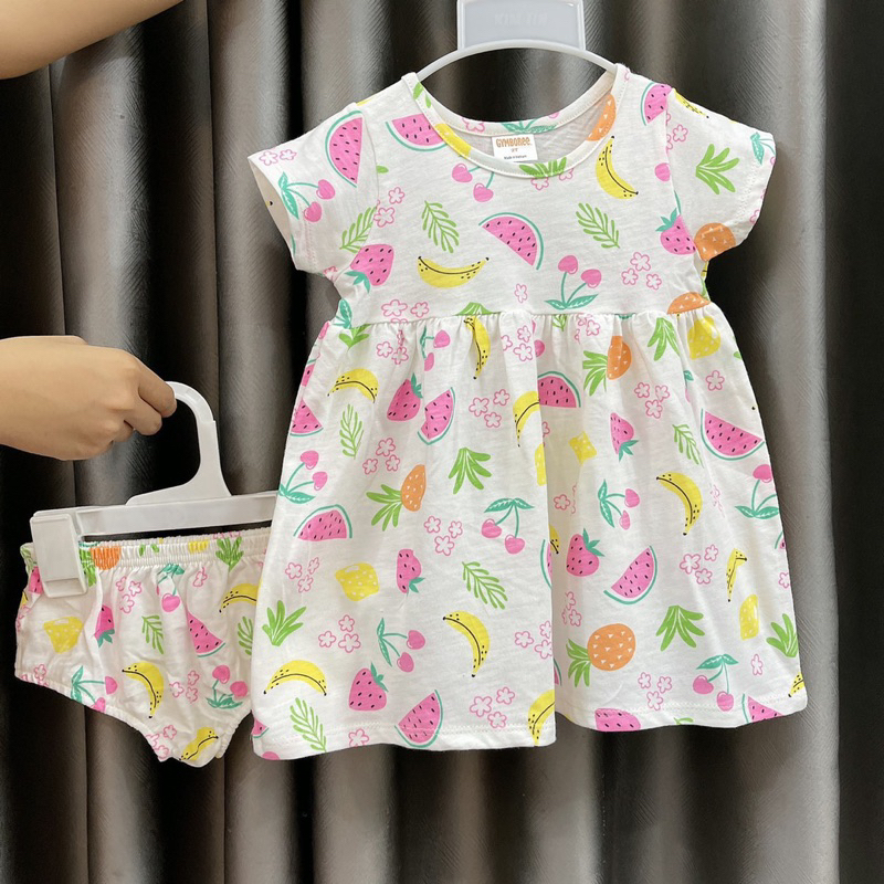 ♥ Set Đầm Chíp, Đầm/Váy Cotton Bé Gái 10kg -> 23kg