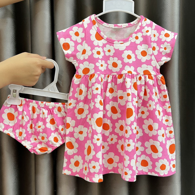 ♥ Set Đầm Chíp, Đầm/Váy Cotton Bé Gái 10kg -> 23kg