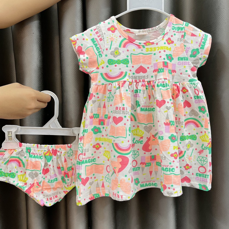 ♥ Set Đầm Chíp, Đầm/Váy Cotton Bé Gái 10kg -> 23kg