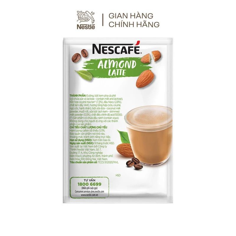Cà Phê Hòa Tan Nescafé Latte Vị Hạnh Nhân