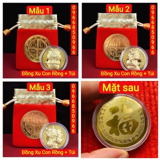 [Quà Tết 2024] Bao Lì Xì Con Rồng kèm túi gấm đỏ may mắn chữ PHÚC