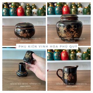 Bộ phụ kiện men đen vinh hoa phú quý