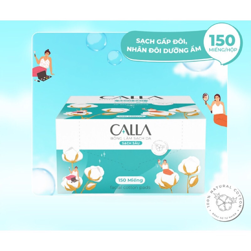 Bông tẩy trang Calla 80 miếng , 150 miếng / hộp