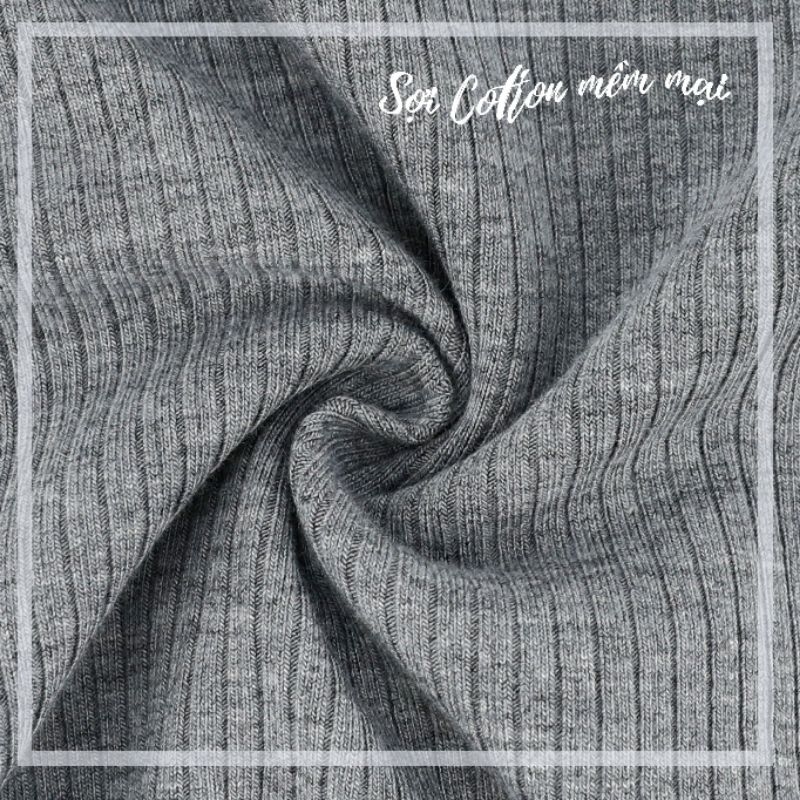 Áo nỉ dài tay cổ 3p Dokma túi trước chất cotton dày 6-24M DA1885