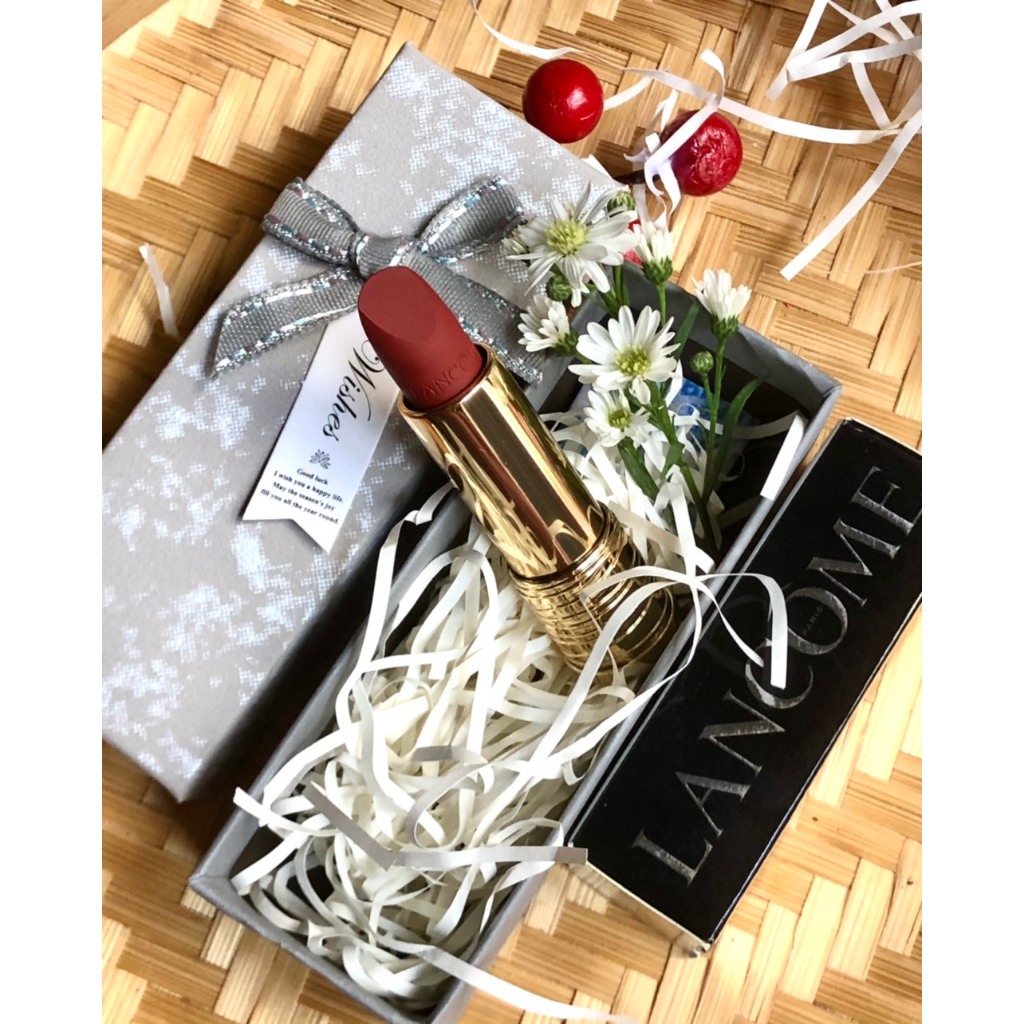 Son thỏi Lancome Siêu Mịn Lì full box 3.5g Màu 289 French Peluche Đỏ Gạch