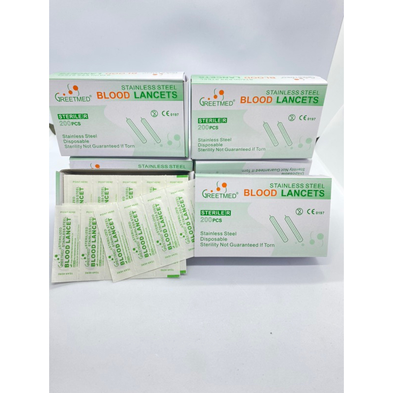 Kim chích mụn loại 1 hộp 200 chiếc lancets - Hộp kim chích mụn Greetmed