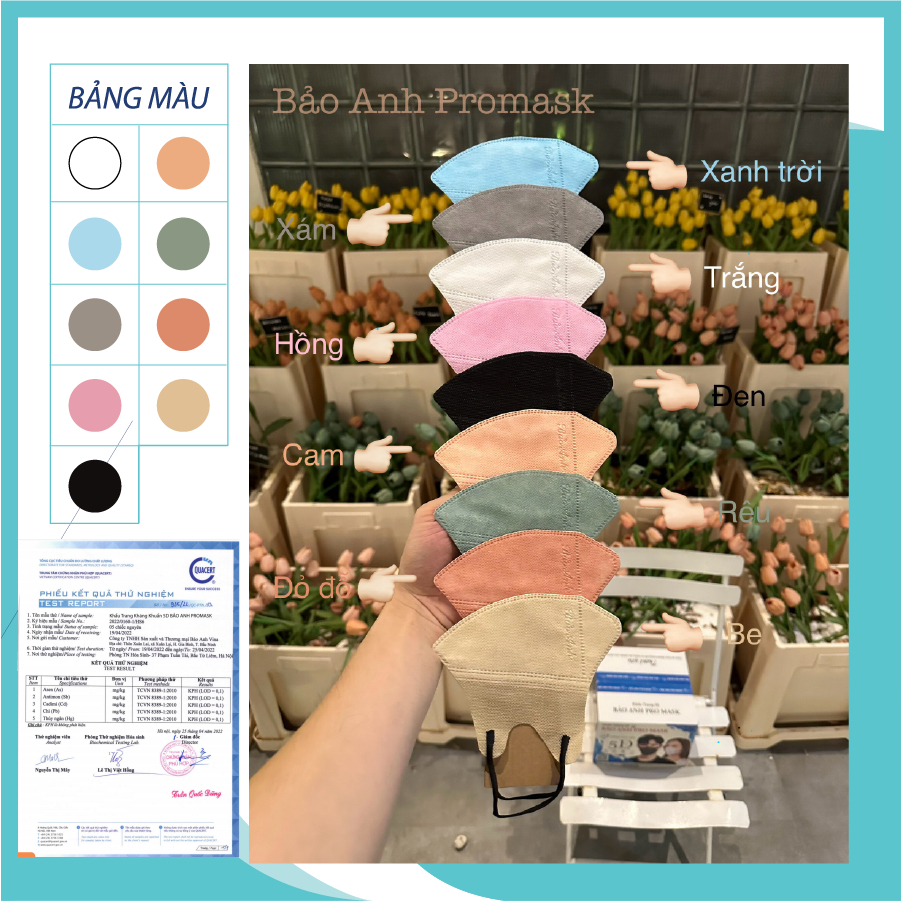 Thùng 100 Cái Khẩu Trang 5D Bảo Anh Promask Kháng Khuẩn, Khẩu Trang Chống Tia UV Cao Cấp