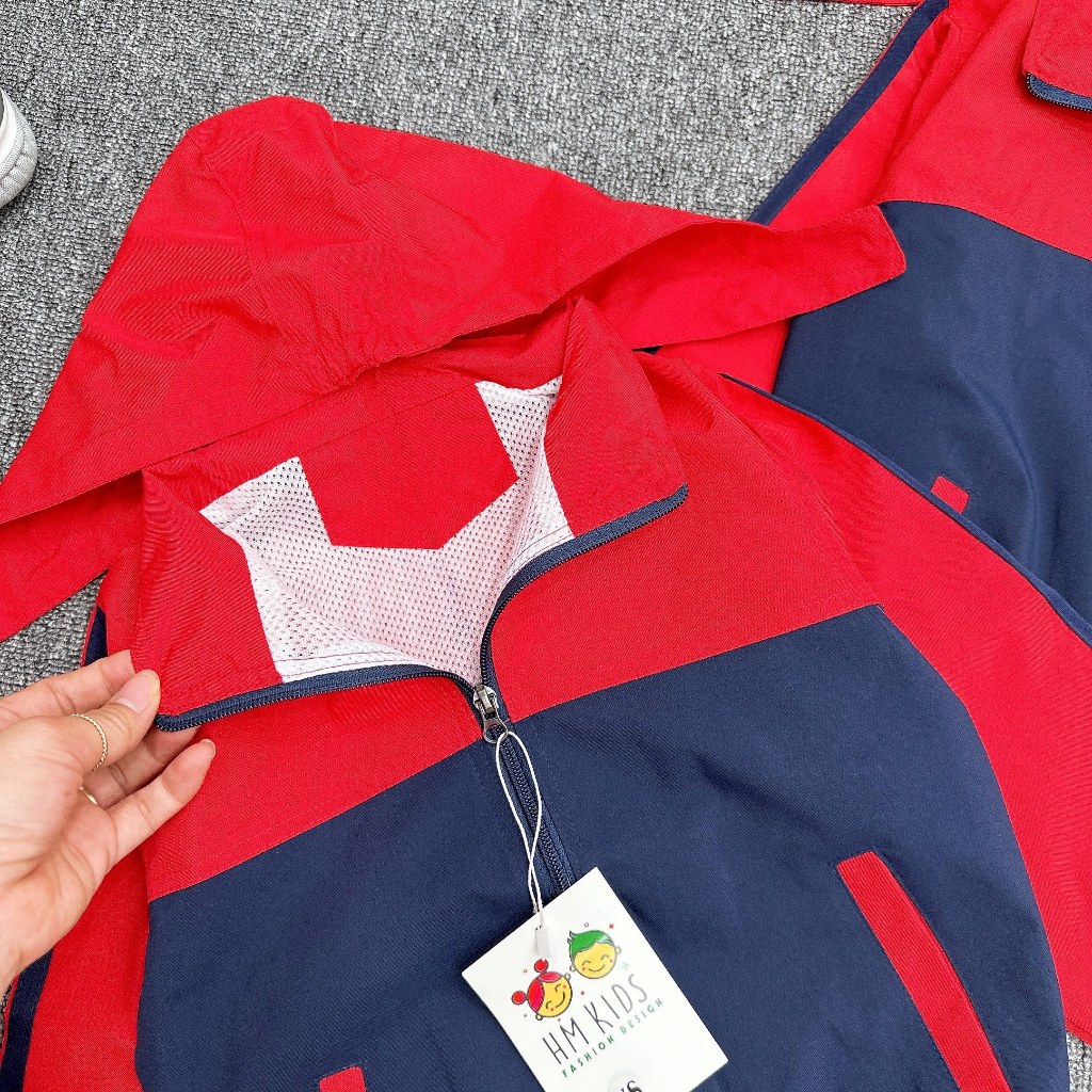 Áo Khoác Gió Trẻ Em Áo Gió Bé Trai Bé Gái 2 Lớp Bo Chun Gấu Có Mũ Cúc Bấm Thời Trang Dành Cho Bé Trai, Bé Gái Từ 8-29kg