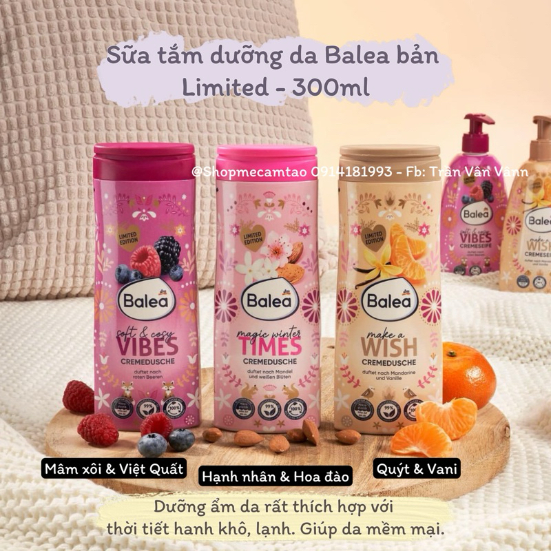 Sữa tắm dưỡng thể BALEA Cremedusche bản Limited - Chai 300ml