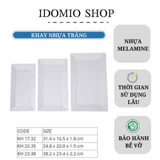 Khay Nhựa Meamine Màu Trắng Nhiêu Size