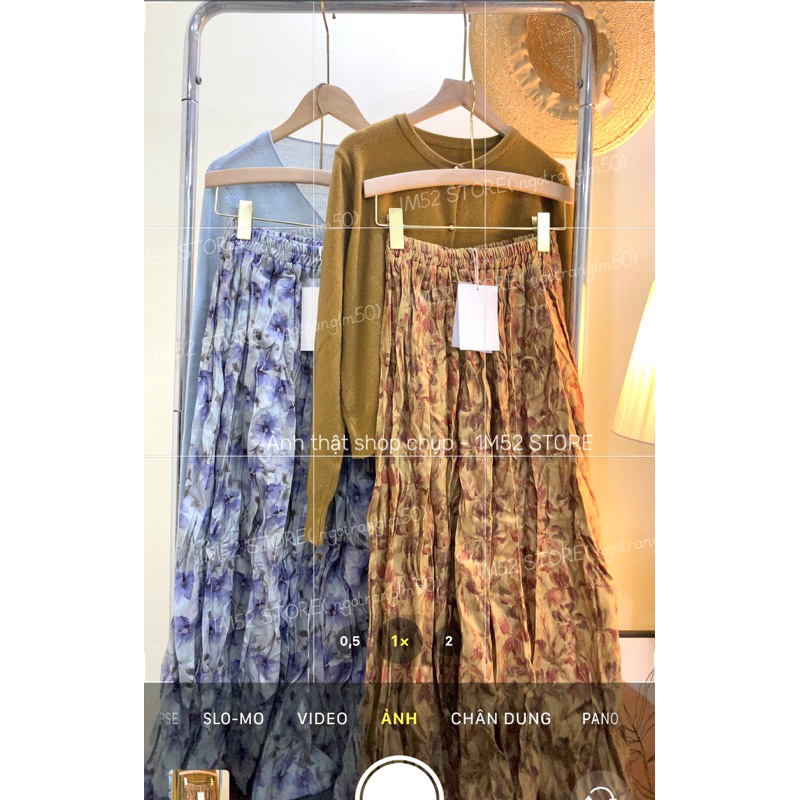 Set áo len cardigan chân váy hoa dài có lớp lót phong cách retro QCL1 video/ảnh thật shop tự chụp