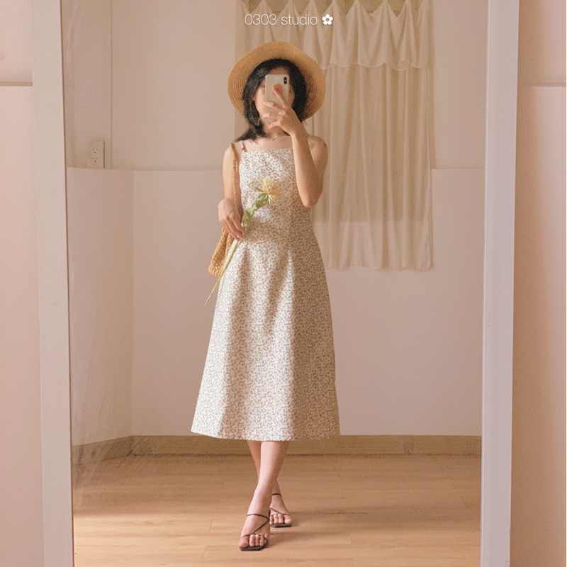 | 0303 studio | Đầm linen 2 dây dáng A - dòng Lan Chi