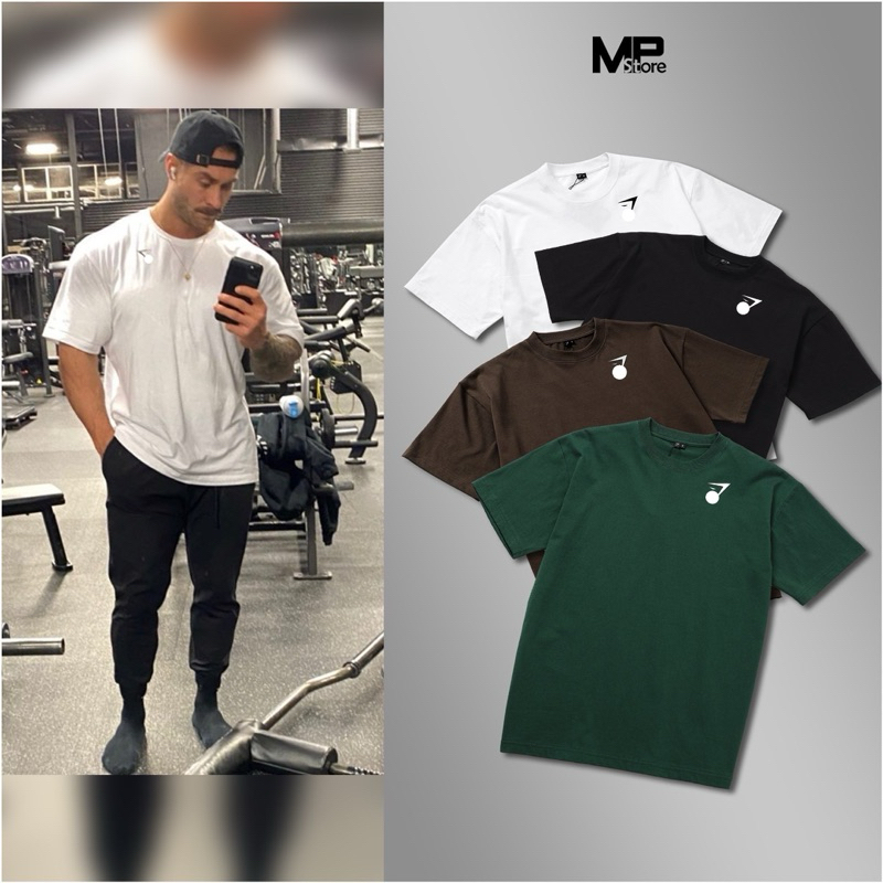 Áo thun thể thao oversize Gym sha.k basic vải 100% cotton