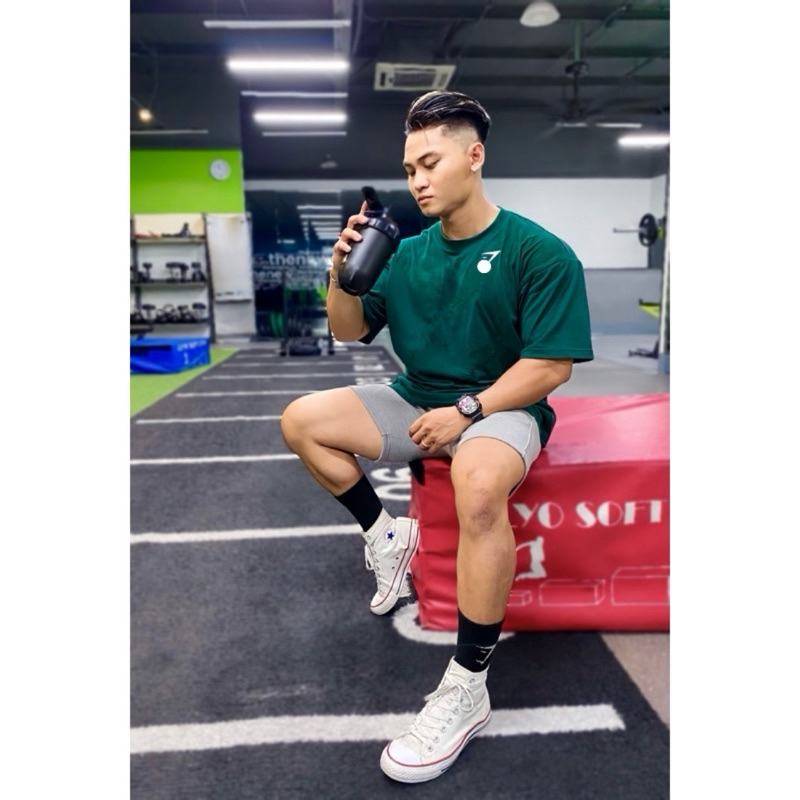 Áo thun thể thao oversize Gym sha.k basic vải 100% cotton