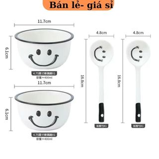 Sét 2 bát 2 thìa smile dễ thương cho bé