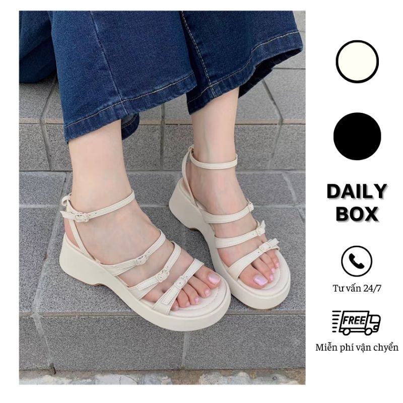 Sandal chiến binh nữ đế bánh mì dây quai khóa kiểu