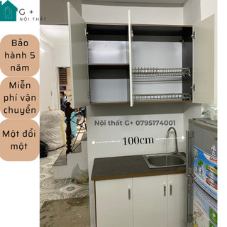 Combo tủ bếp trên + dưới, kệ bếp, bàn bếp mini, kích thước từ 1m đến 1,64m đầy đủ phụ kiện, nột thất Gplus