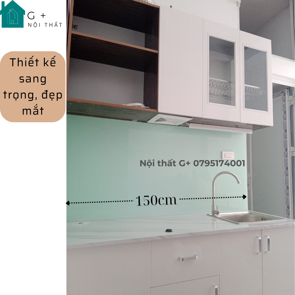 Combo tủ bếp trên + dưới, kệ bếp, bàn bếp mini, kích thước từ 1m đến 1,64m đầy đủ phụ kiện, nột thất Gplus