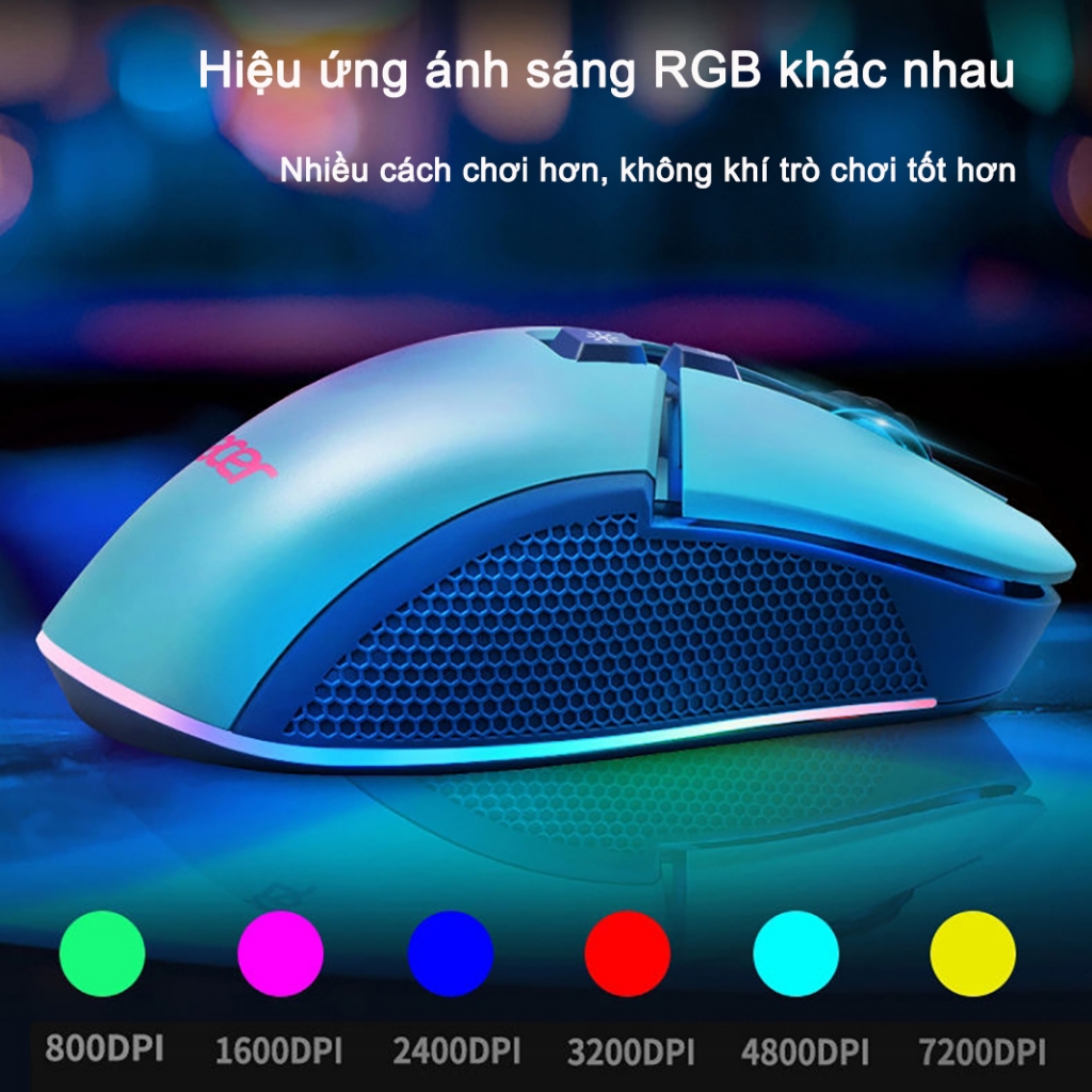 Chuột Có Dây Acer OMW130 Hỗ Trợ Macro Đèn LED 800-7200 DPI Phù Hợp Cho Máy Tính Để Bàn Và Máy Tính Xách Tay