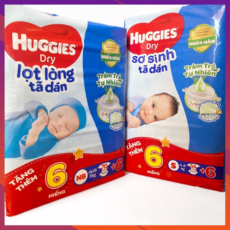 Tã/Bỉm dán sơ sinh Huggies NB76 S60