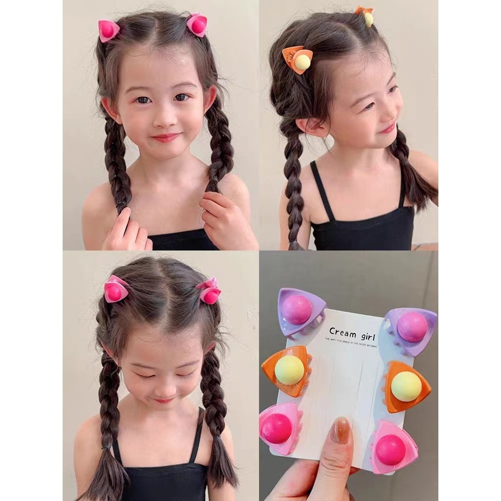 Sét 2 kẹp càng cua hình tai mèo nhiều màu sắc cho bé yêu