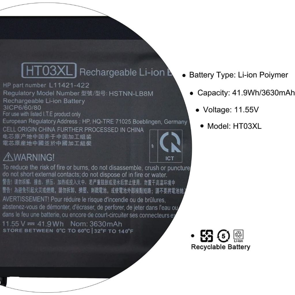 Pin laptop HP Pavilion 14-CE 14-CF 14-CM 14-CK 15 CS 15 CW 15 DA 15 DB 15G DR HT03XL ZIN L11119-855