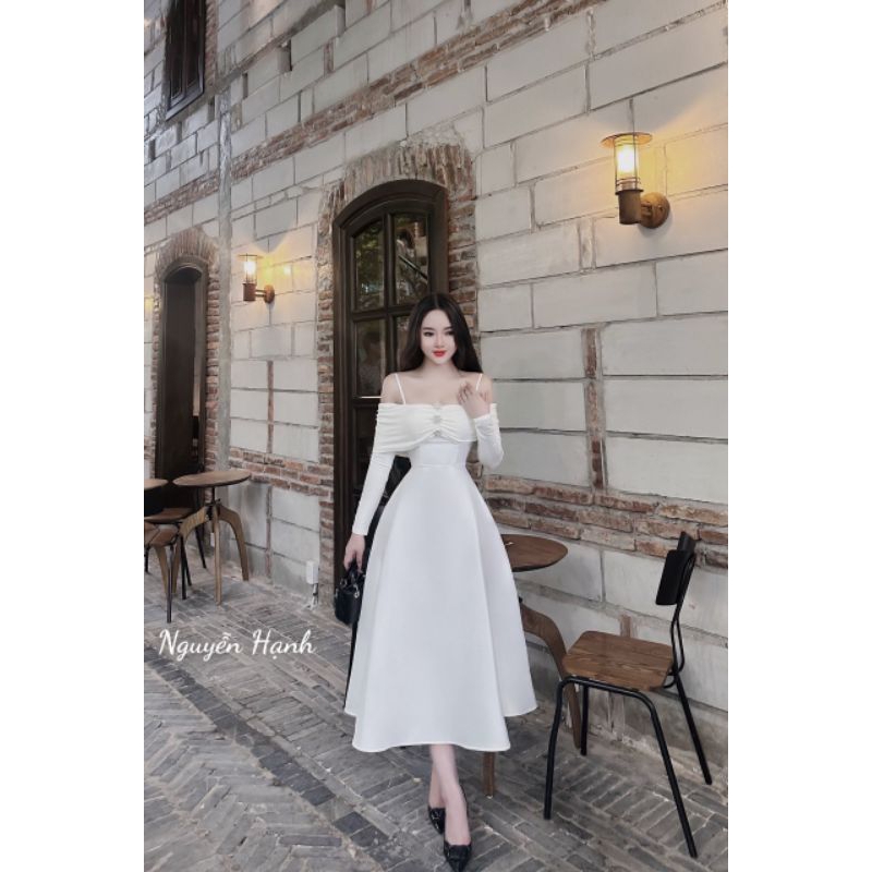 Váy tắc ta trễ vai dáng dài