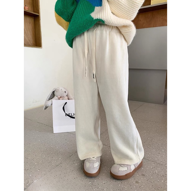 Đồ thu đông bé gái, quần nhung tăm dáng suông mềm mại Basic cho bé 10-30kg