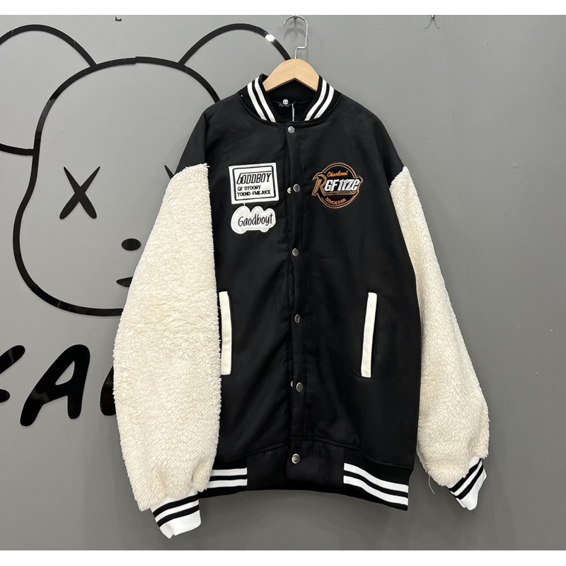 Áo nỉ bomber 2 mặc 2 kiểu kèm mũ (ảnh chụp thật)
