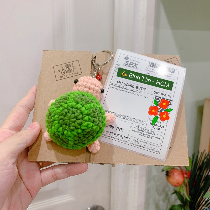 Móc khoá rùa len "Hẹn anh ở kiếp thứ 19"