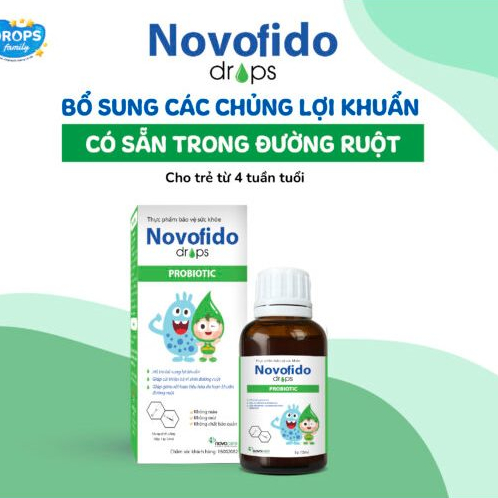 Men vi sinh nhỏ giọt Novofido, bổ sung lợi khuẩn cho bé táo bón