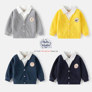 Áo nỉ bé trai wellkids, áo khoác nỉ thu đông cho bé trai mẫu mới 2024