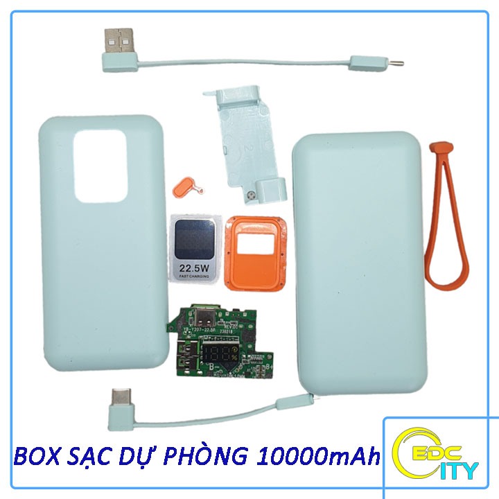 Vỏ Sạc Dự Phòng Pin Vapcell Đa Năng Y207 10.000mAh - Sạc Nhanh PD 22.5W, cổng sạc USB và Type-C - Edccity