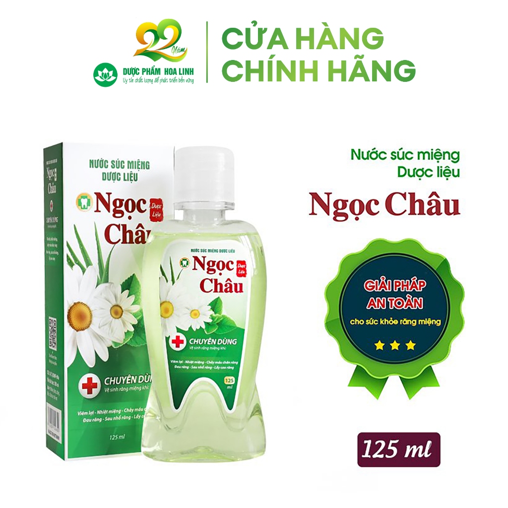 Nước súc miệng dược liệu Ngọc Châu 350ml - Ngăn nhiệt miệng, diệt khuẩn, giữ hơi thở thơm mát