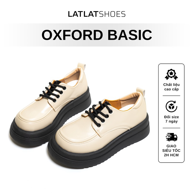 Giày oxford nữ lolita màu trắng đế răng cưa cao 5cm phong cách Hàn Quốc