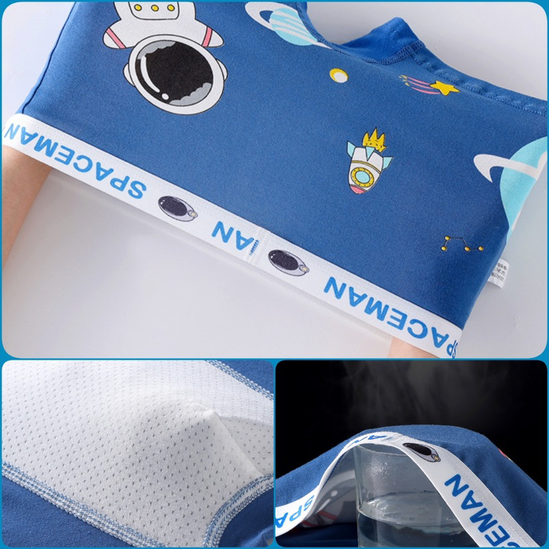 Set 4 quần chip đùi cho bé trai 7-42kg, chất cotton co giãn thoải mái in hình ngộ nghĩnh, hàng Quảng Châu cao cấp