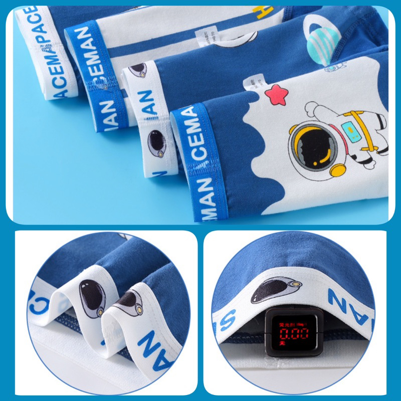 Set 4 quần chip đùi cho bé trai 7-42kg, chất cotton co giãn thoải mái in hình ngộ nghĩnh, hàng Quảng Châu cao cấp