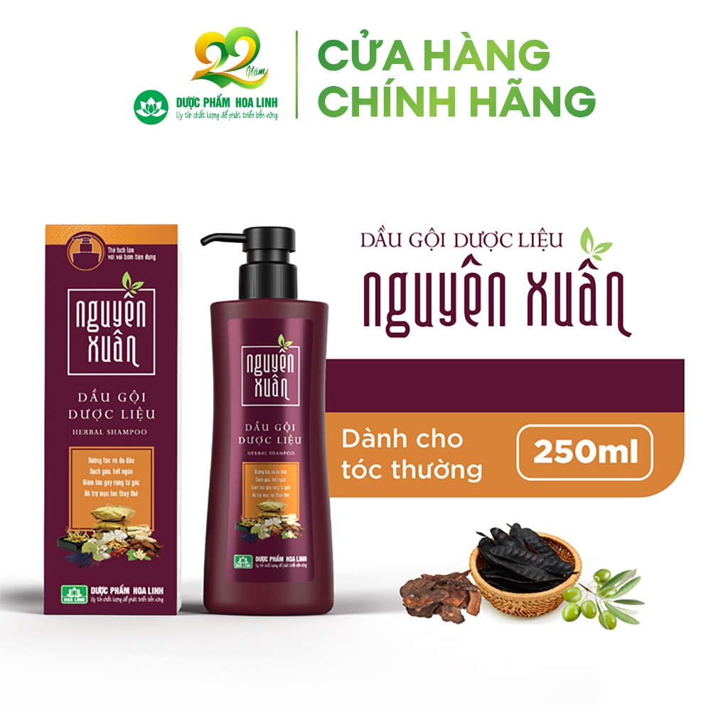 Dầu gội Dược liệu Nguyên Xuân nâu 250ml - Dành cho tóc thường