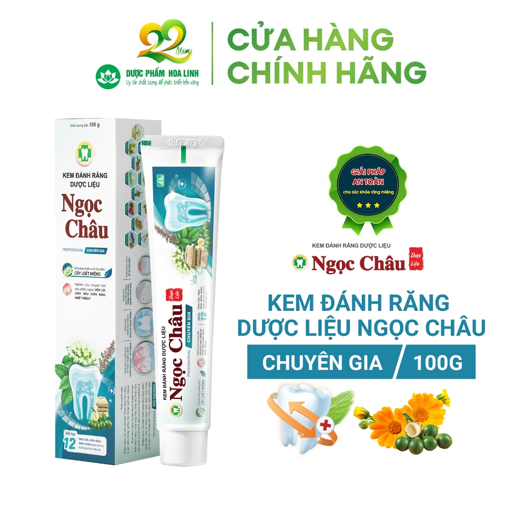 Kem đánh răng dược liệu Ngọc Châu Chuyên Gia 100g