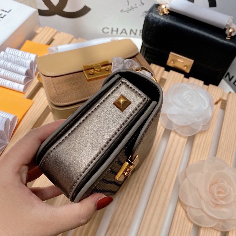 Túi đeo vai đeo chéo nữ khoá bấm vuông đan mây túi xách nữ