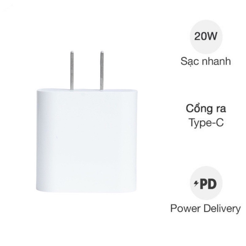 Sạc Nhanh PD 20W Cho Iphone Zin - Mới Full Hộp Chính Hãng Bảo Hành 12 Tháng. Lỗi 1 Đổi 1.
